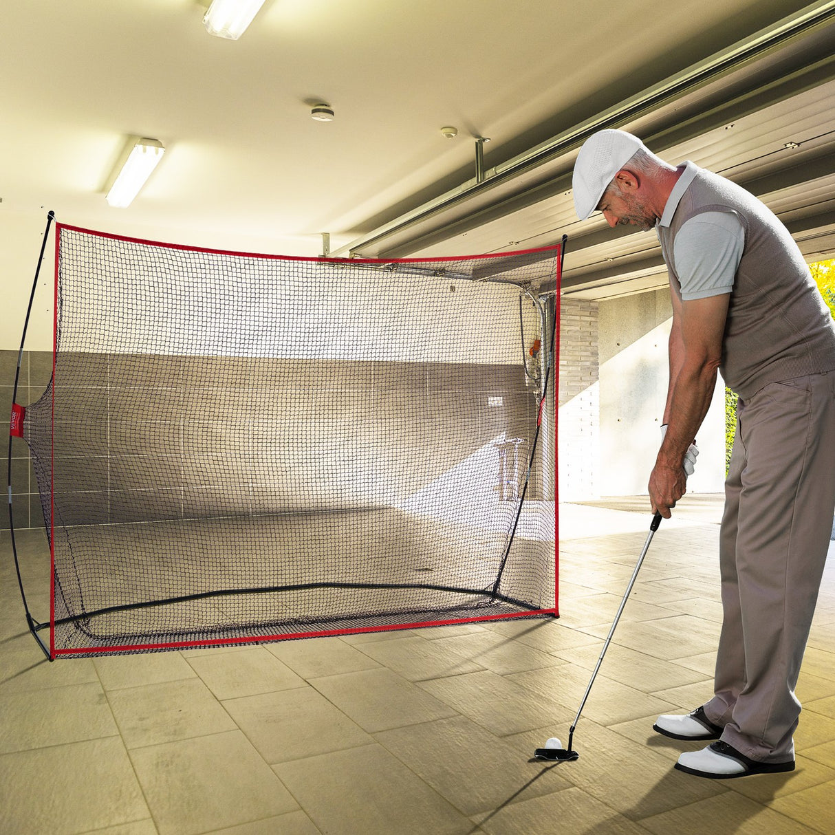 VEVOR Golf Practice Hitting Net, Huge 10.8x7ft Golf Net, Personal Driving Range for Indoor Outdoor Use, Portable Home Golf Aid Net with Solid