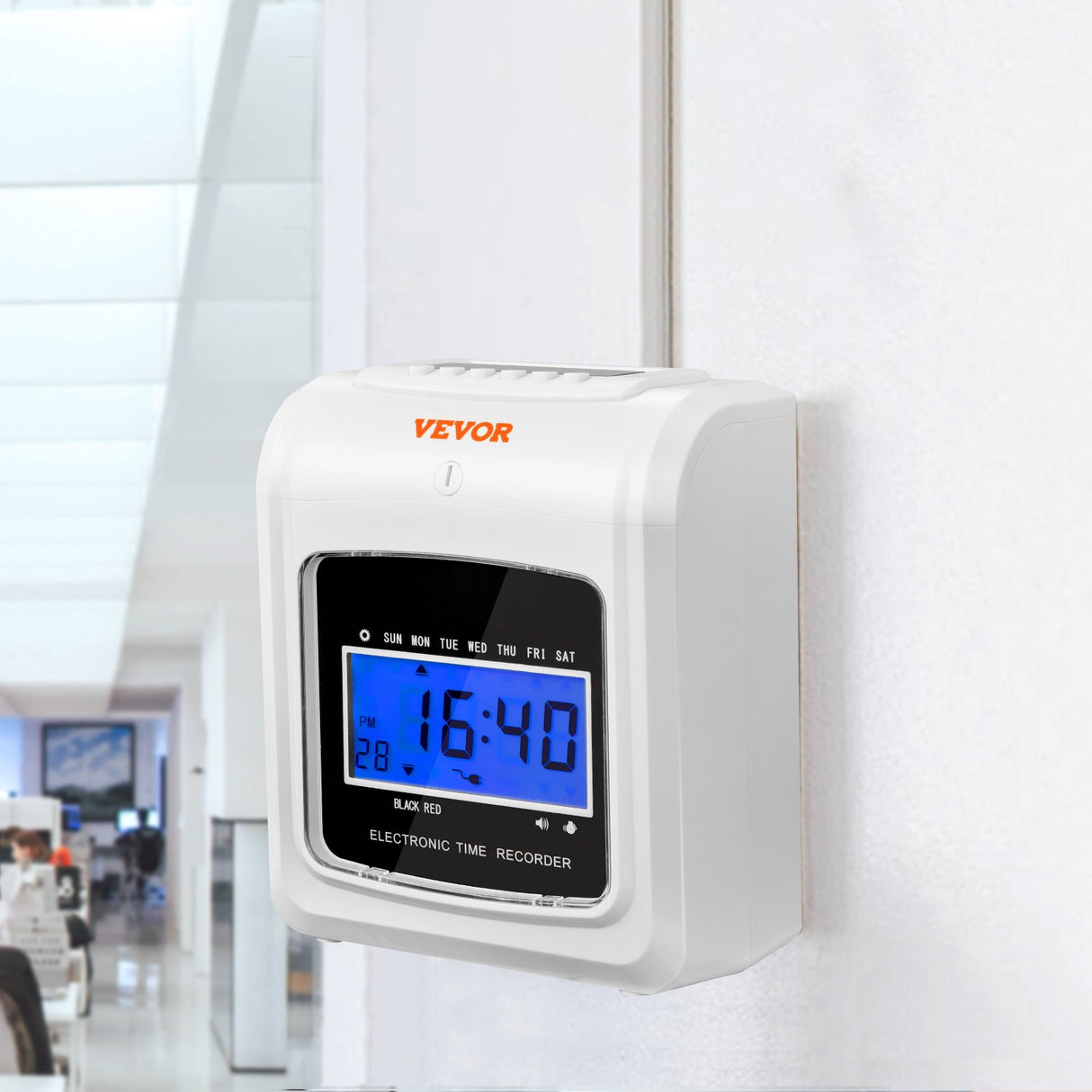 Punch Time Clock, Time Tracker Machine for Employees of Small Business, 6 Punches per Day, Time Clock Punch Machine Includes 102 Time Cards, 1 Ink Ribbon and 2 Security Keys