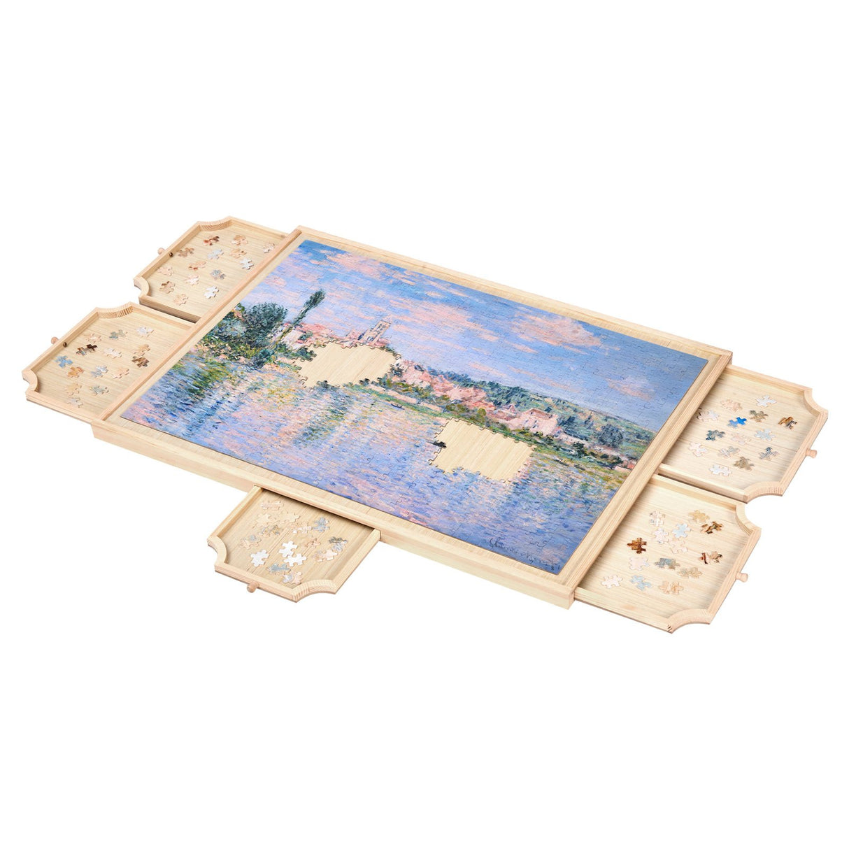 VEVOR 1000 Piece Puzzle Board with Drawer Cover Portable Wooden Jigsaw 74x53cm