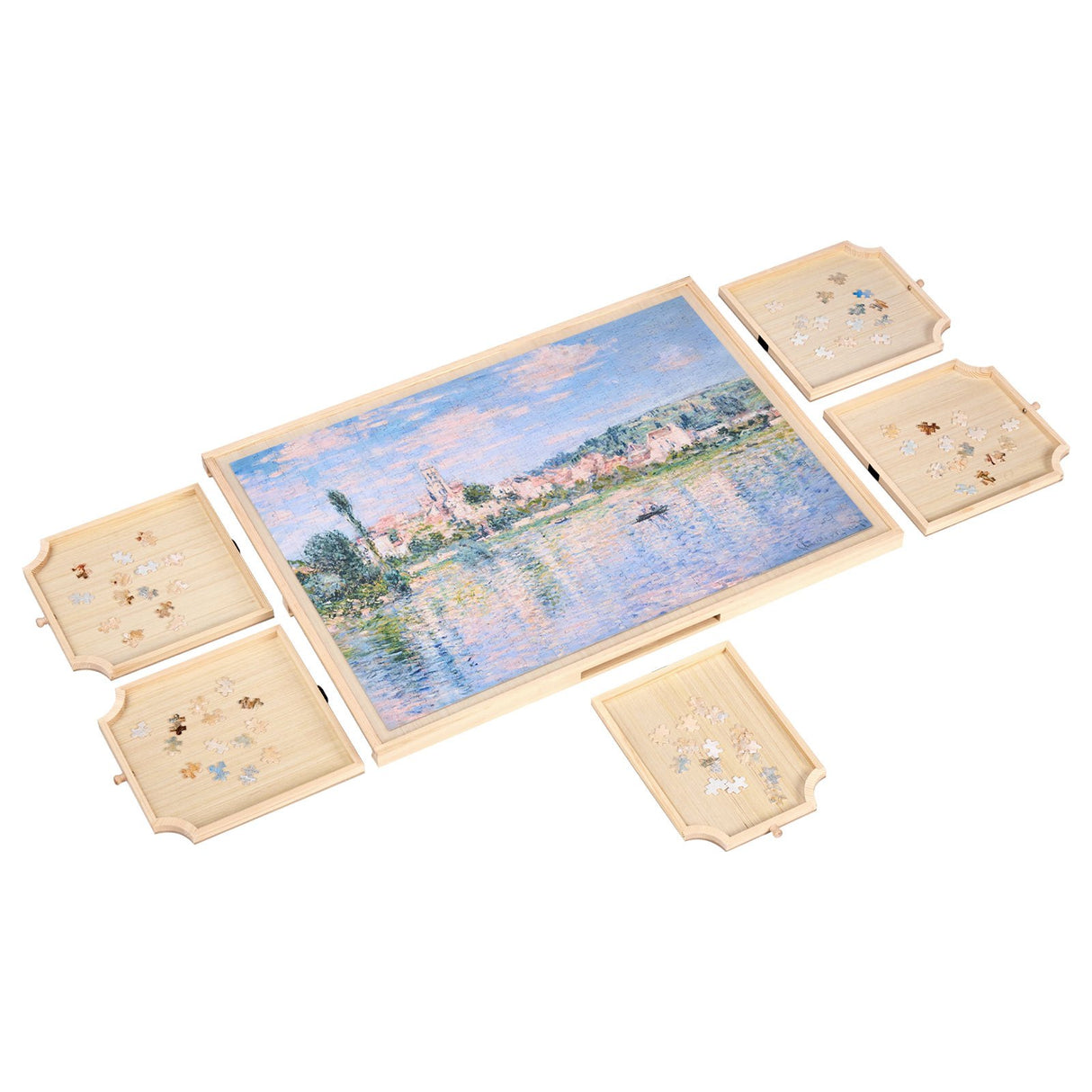 VEVOR 1000 Piece Puzzle Board with Drawer Cover Portable Wooden Jigsaw 74x53cm