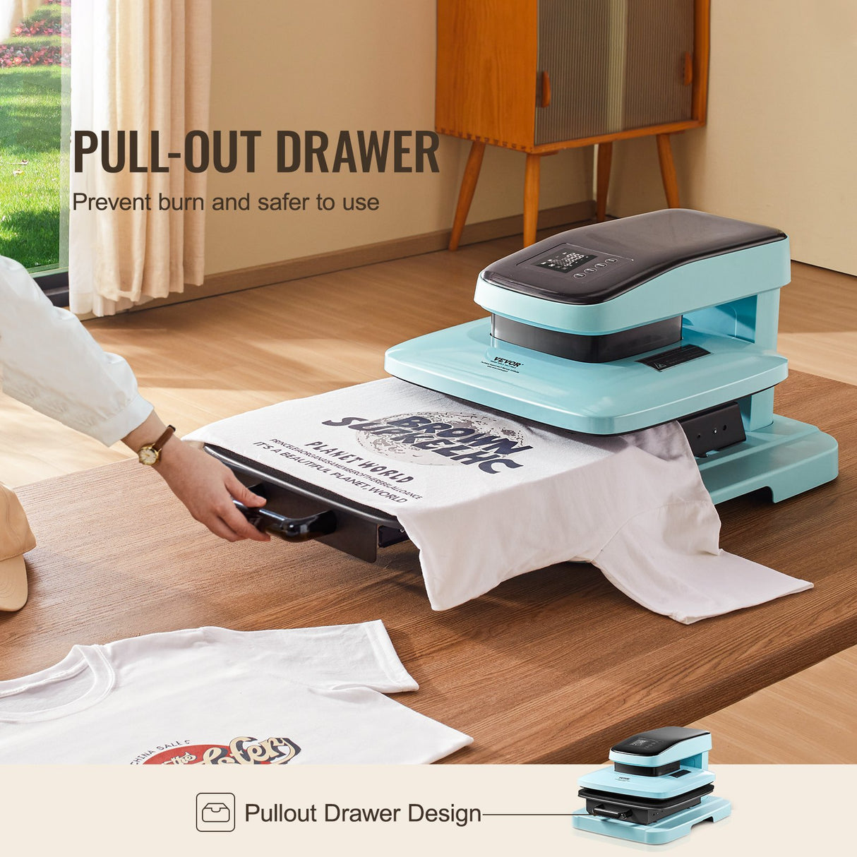 VEVOR Auto Heat Press Machine, 15 x 15 in Smart T Shirt Press Machine with Auto Release, Heats Up Fast and Evenly, Sublimation Heat Press for T Shirts