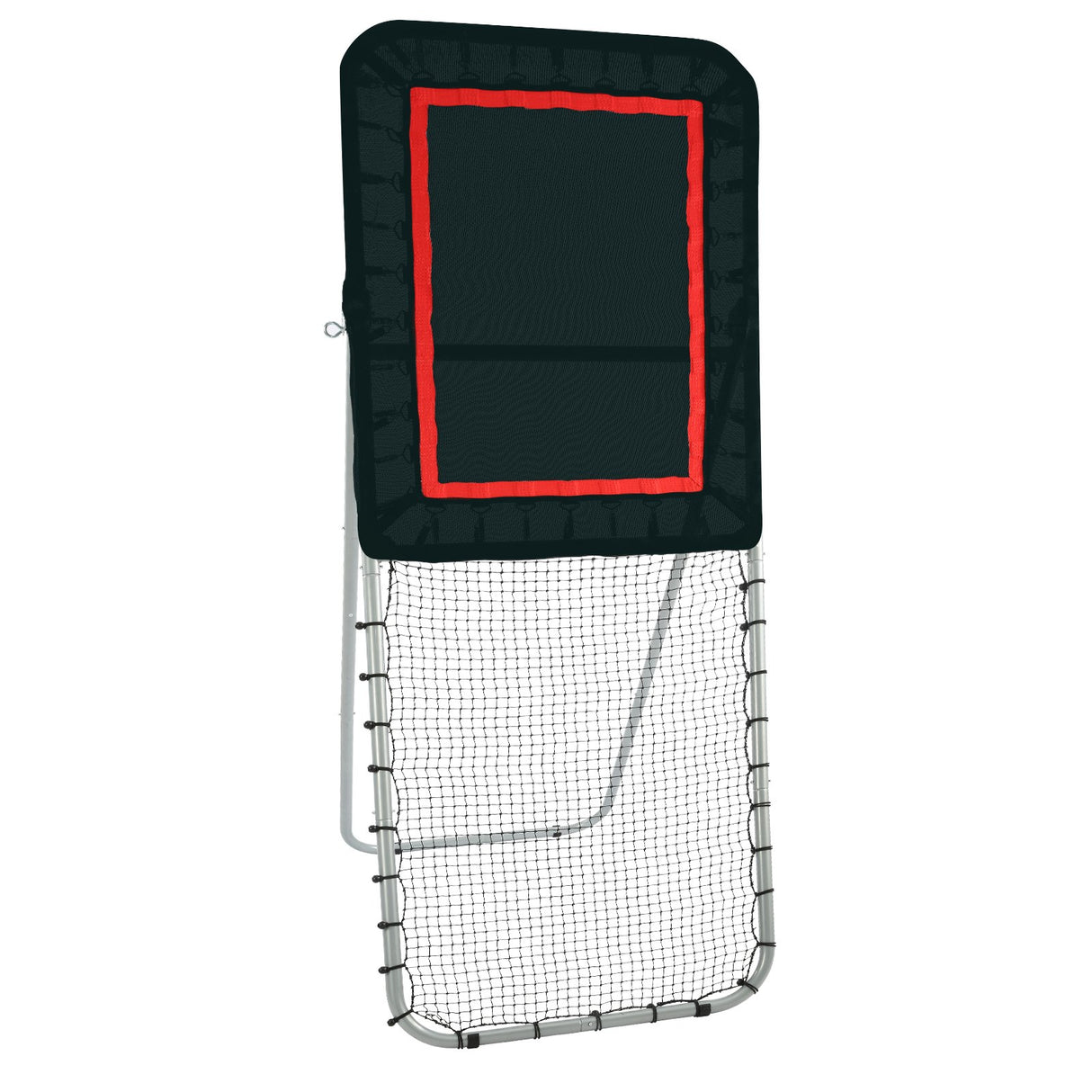 Folding Lacrosse Rebounder for Backyard, 3x8 Ft Volleyball Bounce Back Net, Pitchback Throwback Baseball Softball Return Training Screen, Adjustable Angle Shooting Practice Training Wall, Black