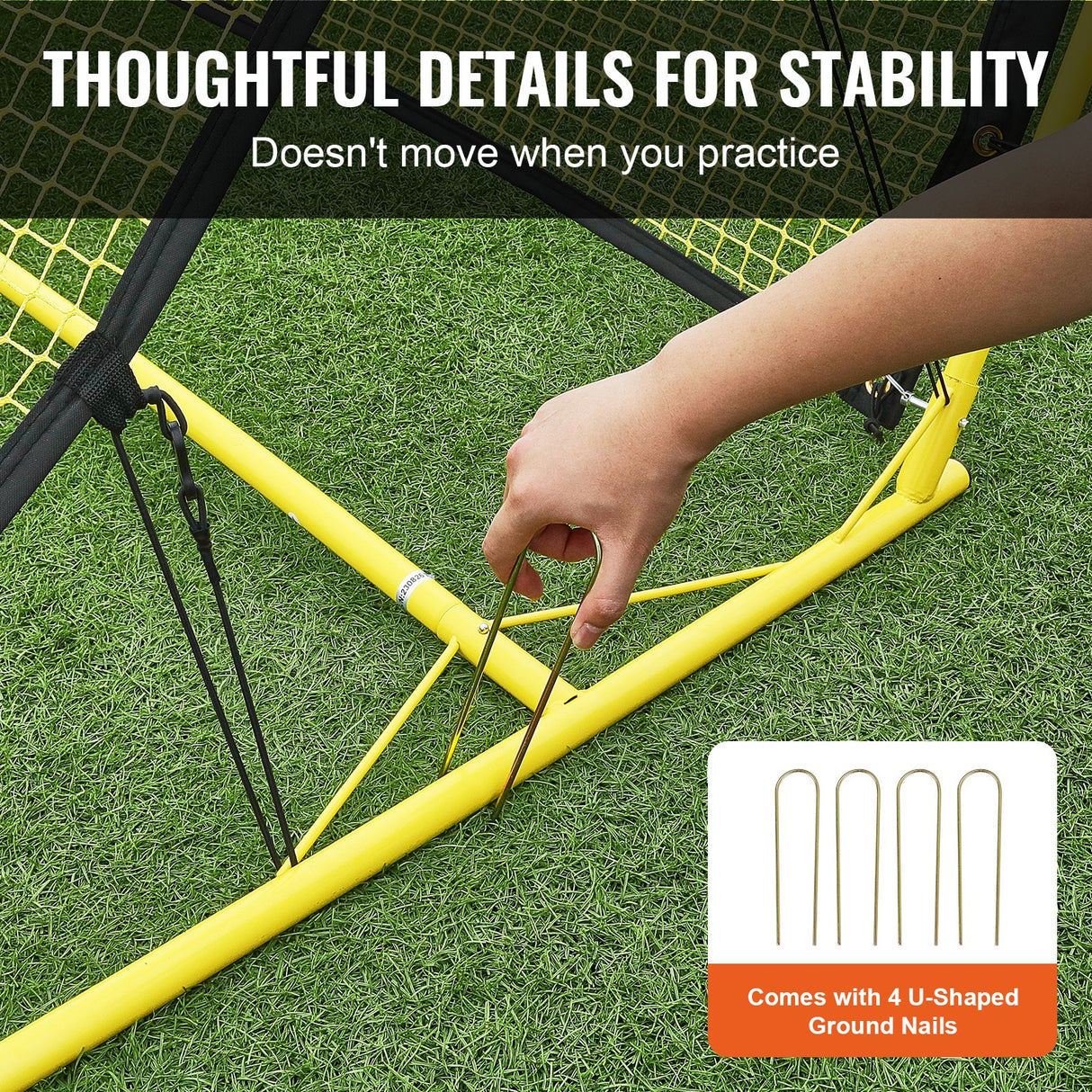 VEVOR Soccer Trainer, 2-IN-1 Portable Soccer Rebounder Net, Iron Soccer Practice Equipment, Sports Football Rebounder Wall with Portable Bag, Perfect