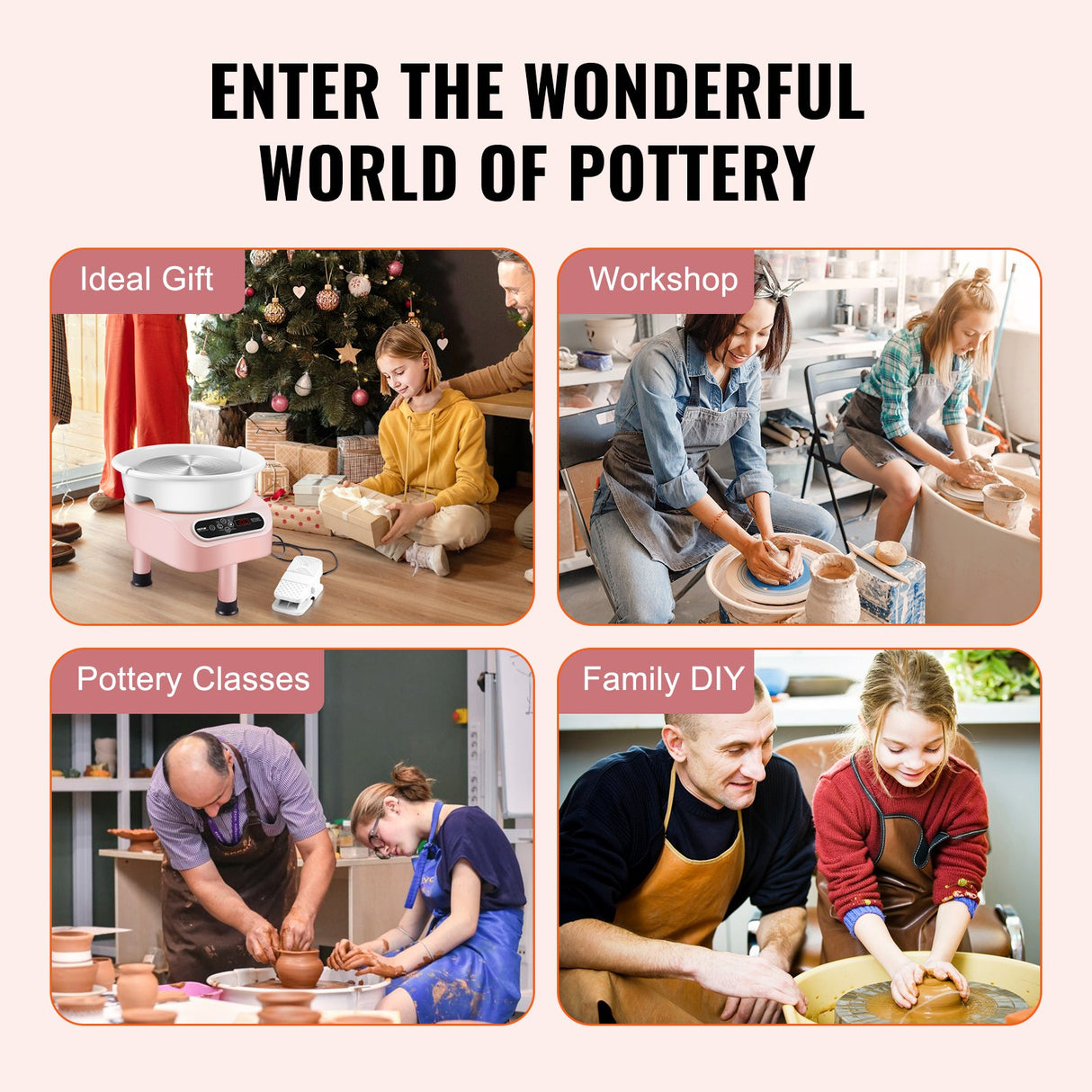 VEVOR Pottery Wheel, 10 inch Pottery Forming Machine, 350W Electric Wheel for Pottery with Foot Pedal and LCD Touch Screen, Direct Drive Ceramic Wheel