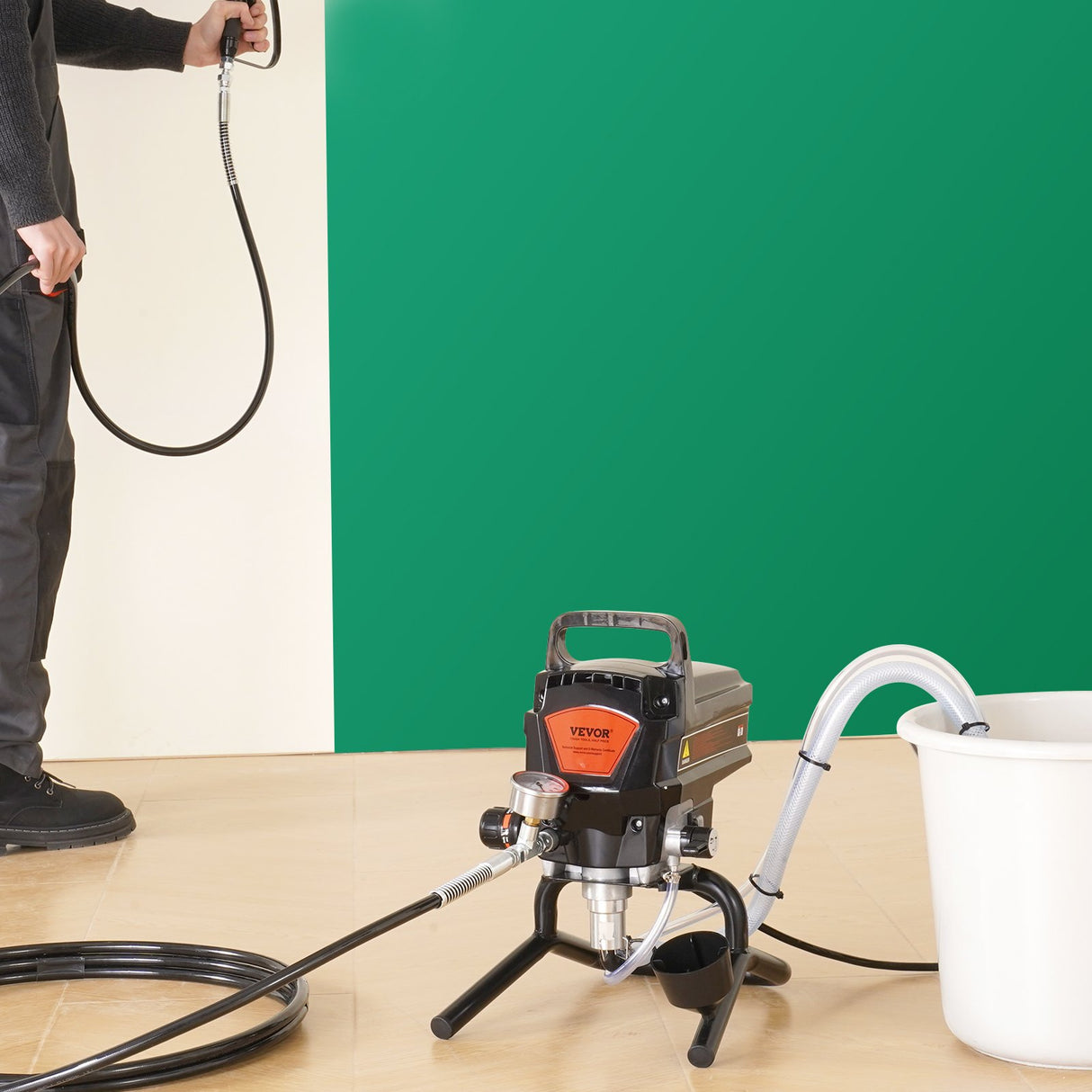 VEVOR Stand Airless Paint Sprayer, 950W 3000PSI High Efficiency Electric Airless Sprayer, Fine And Even Painting Effect, Handheld Paint Sprayers for Home Interior and Exterior Furniture and Fences