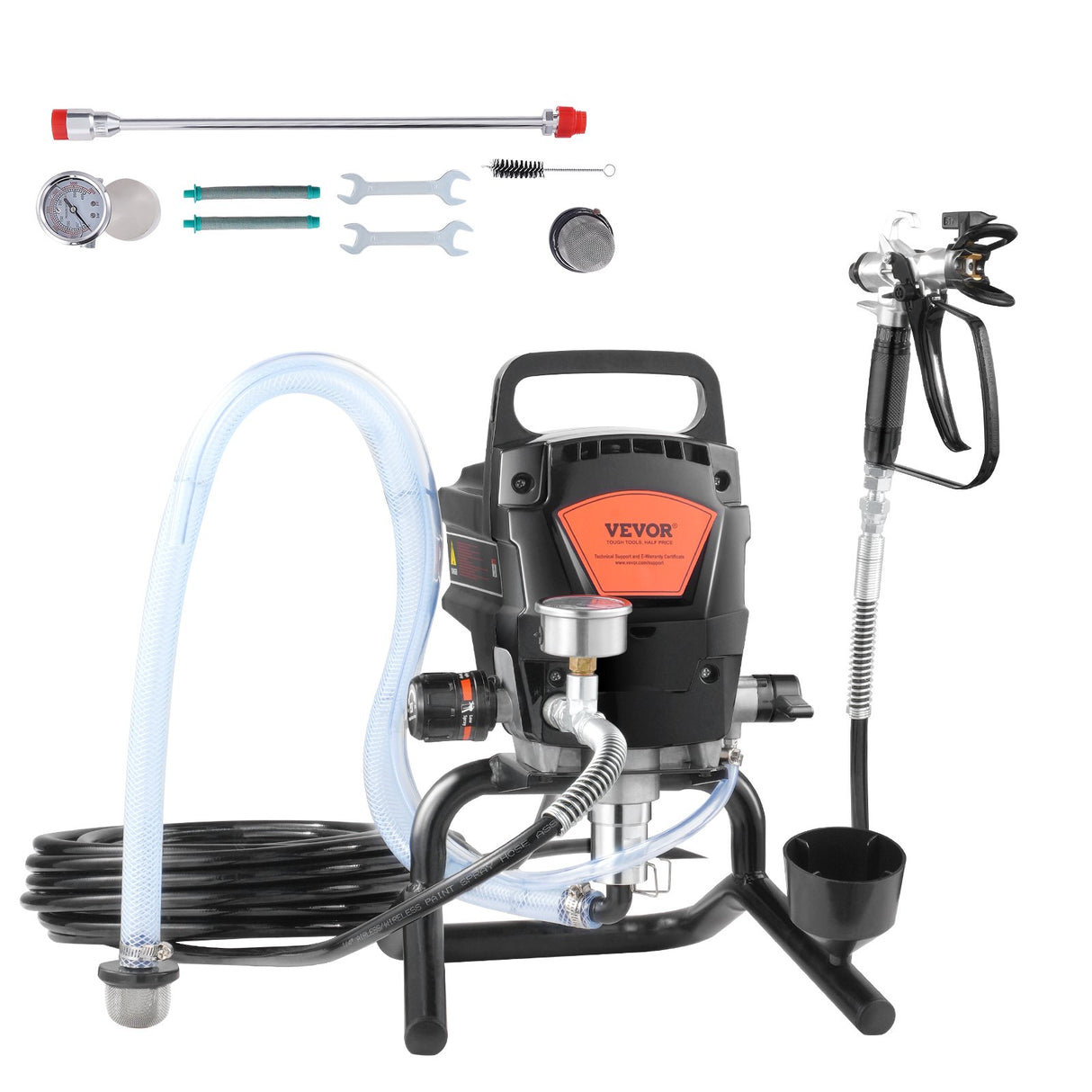 VEVOR Stand Airless Paint Sprayer, 950W 3000PSI High Efficiency Electric Airless Sprayer, Fine And Even Painting Effect, Handheld Paint Sprayers for Home Interior and Exterior Furniture and Fences