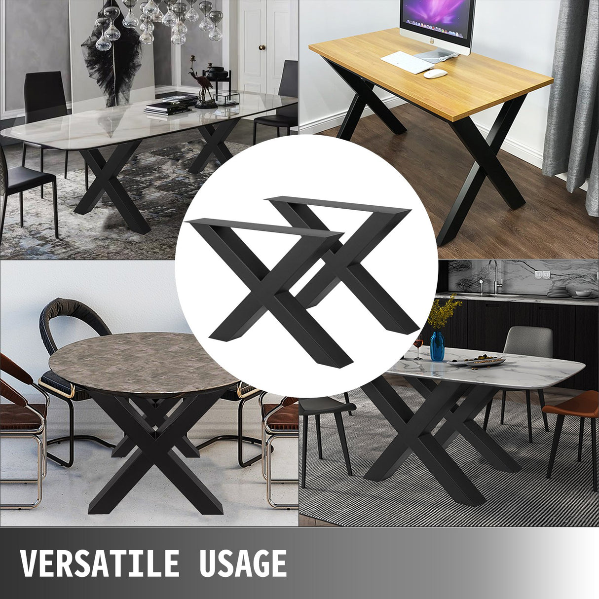 Metal Table Legs 28.4 x 29.9 Inch Black Table Legs Premium steel table legs with X-frame style Steel Bench Legs Country Style Table Legs Furniture Leg Perfect for Coffee Store Home Office Bar