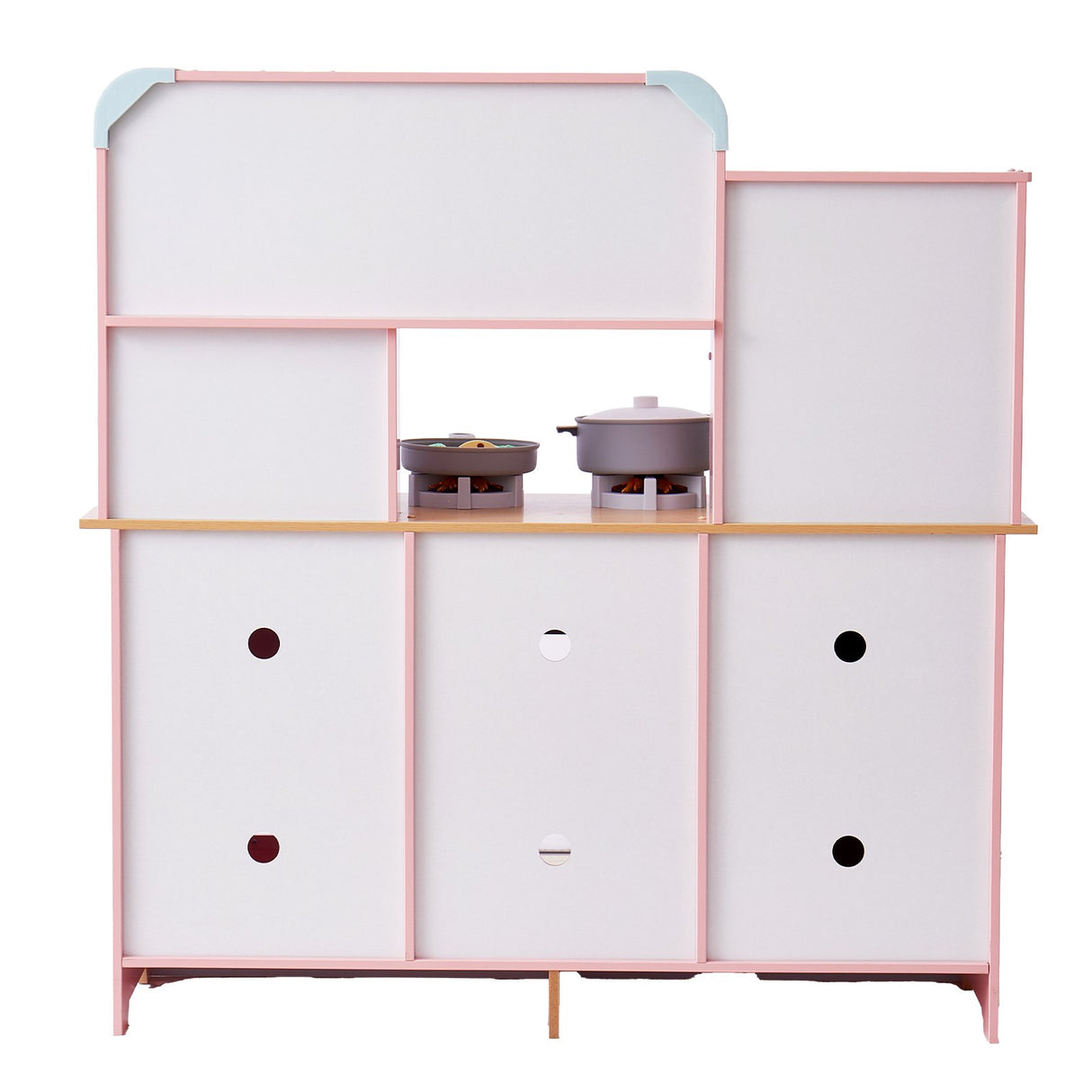 VEVOR Kitchen Playset Kids Pretend Cooking Play Toy 24 Piece Accessories Pink