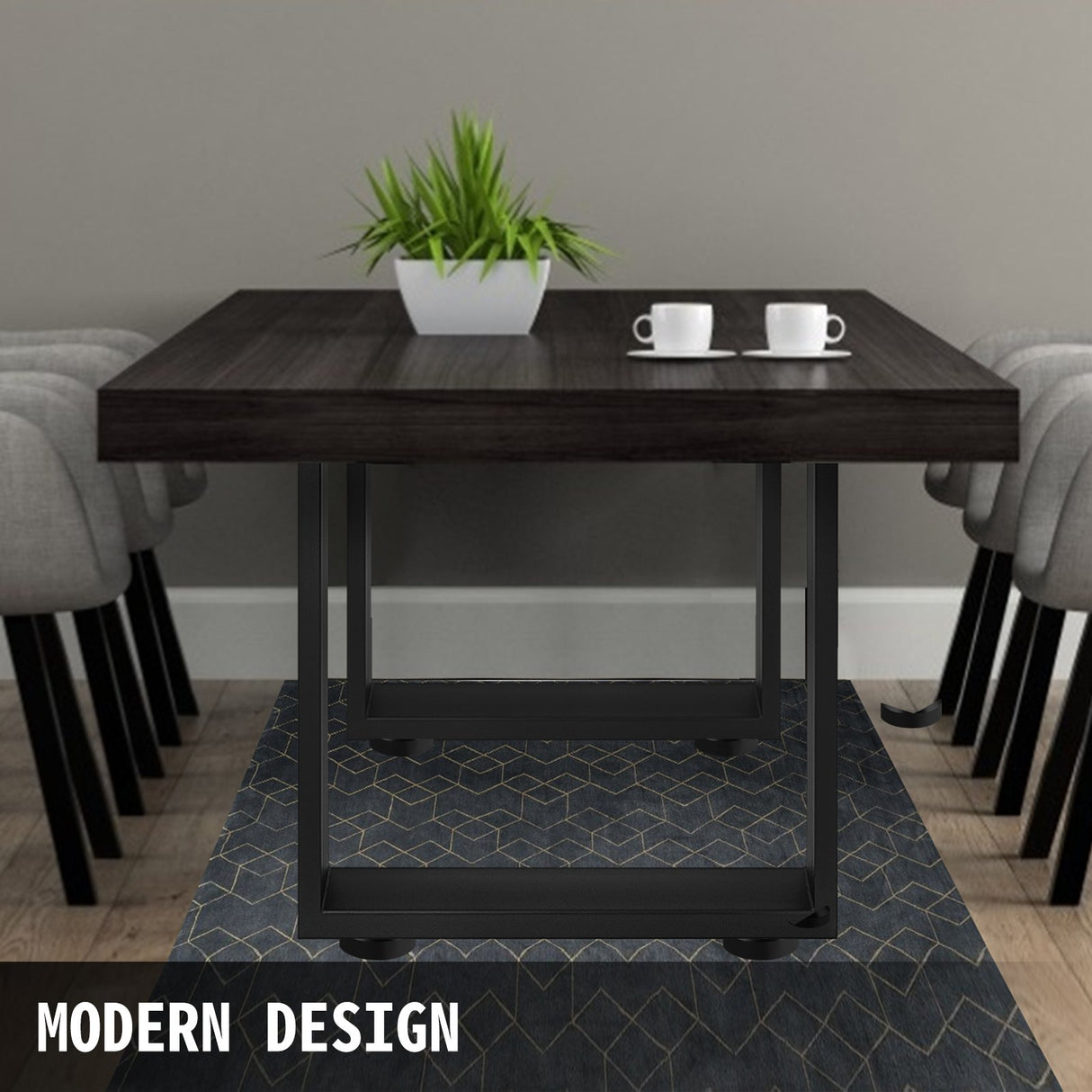 VEVOR Black Metal Table Legs Set of 2 Steel Table Legs 800x720 MM Dining Table Legs Office Table Legs Computer Desk Legs Steel Bench Legs Country