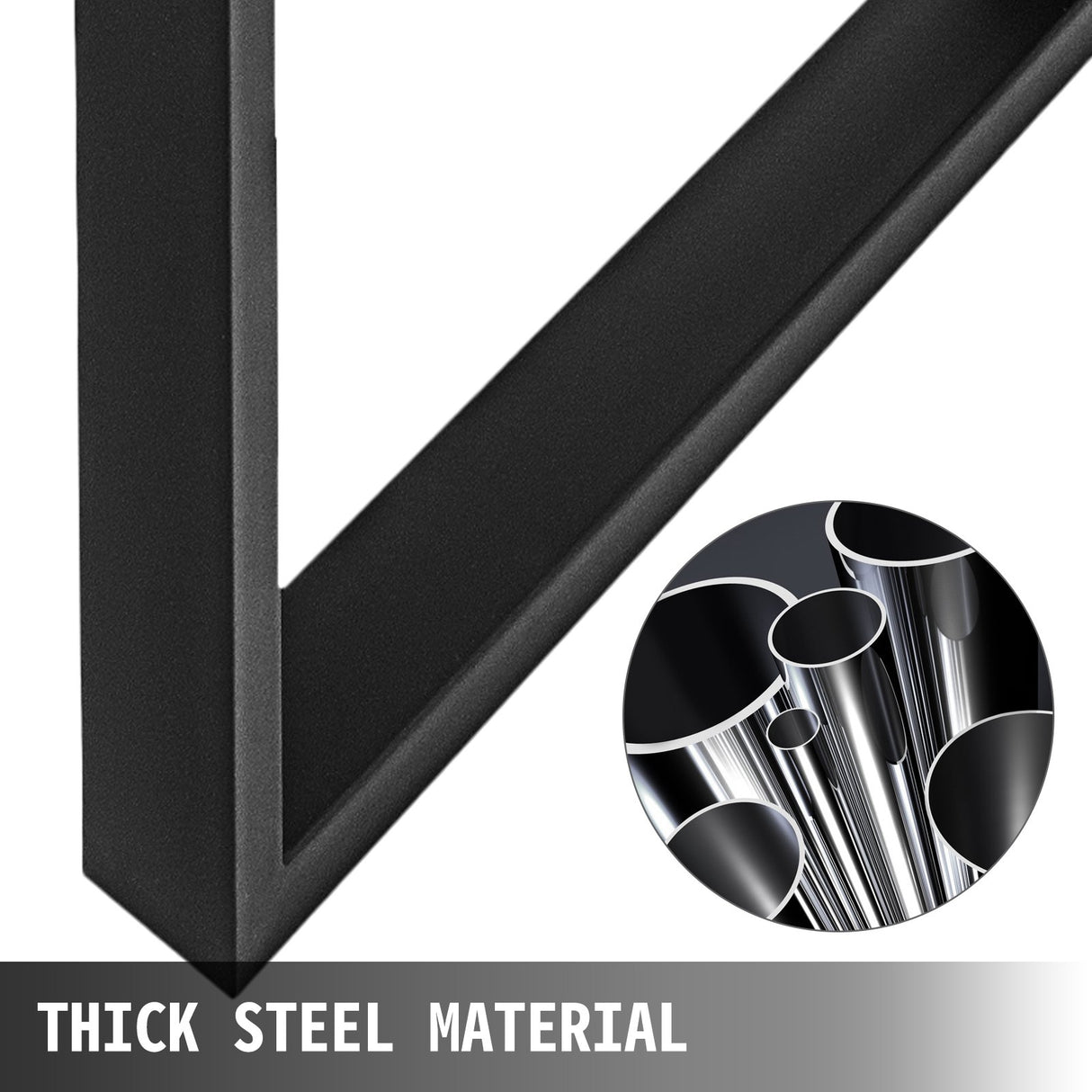 VEVOR Black Metal Table Legs Set of 2 Steel Table Legs 35x28 Inch Dining Table Legs Office Table Legs Computer Desk Legs Steel Bench Legs Country