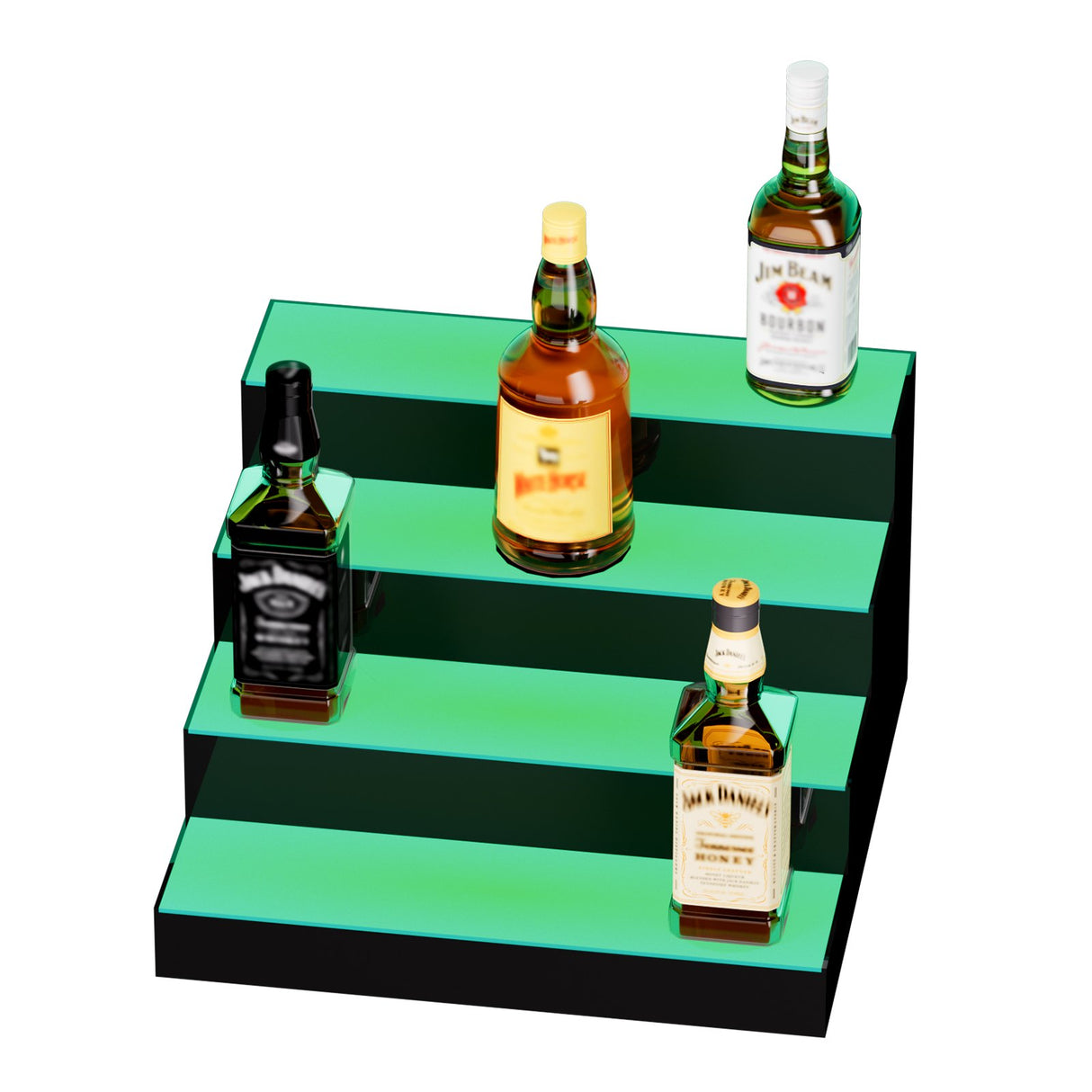 VEVOR LED Lighted Liquor Bottle Display Bar Shelf RF & App Control 406 mm 4-Step