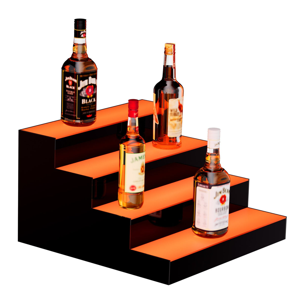 VEVOR LED Lighted Liquor Bottle Display Bar Shelf RF & App Control 406 mm 4-Step