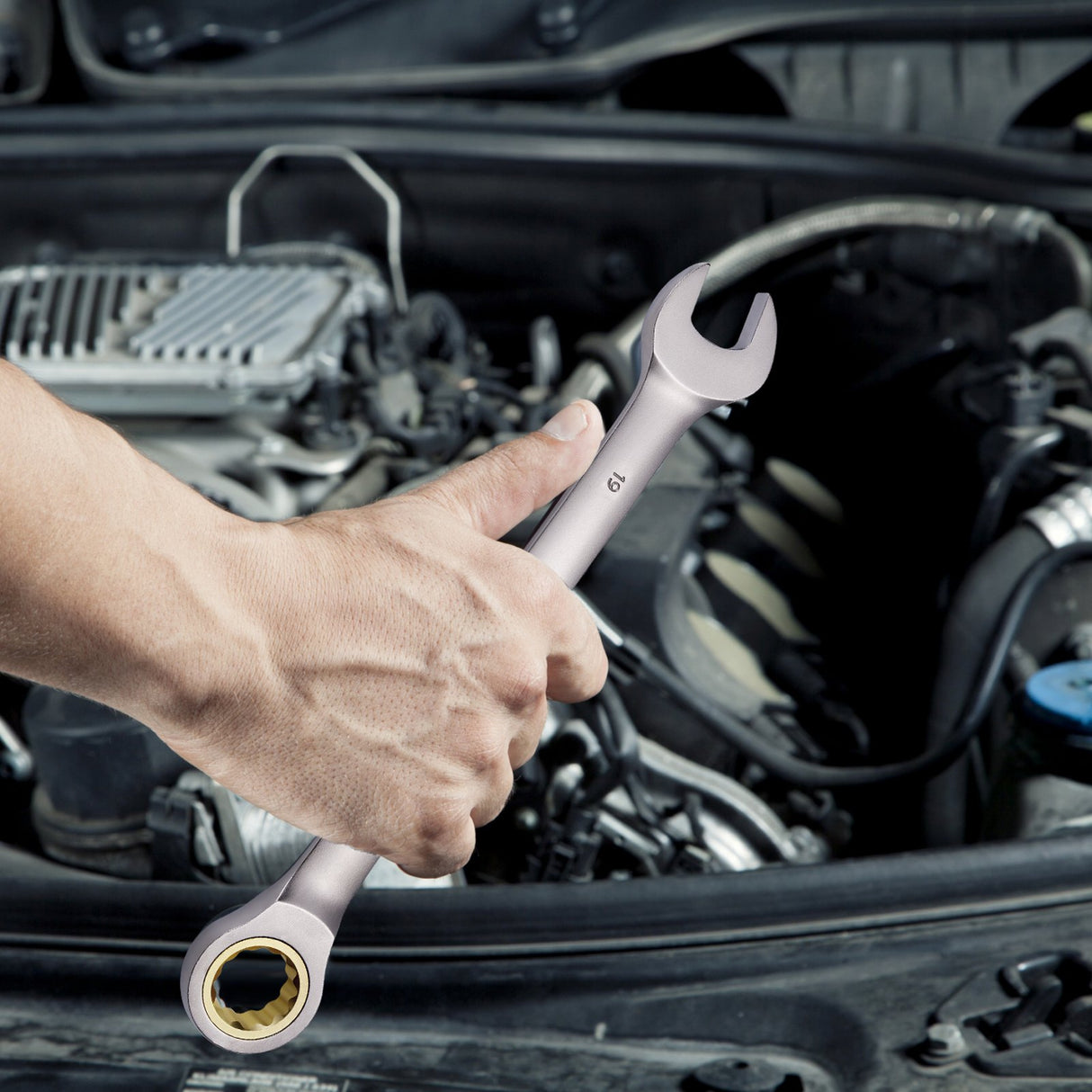 VEVOR Combination Wrench Set 24 PCS SAE 1/4" - 7/8" Metric 8-19mm Organizer Rack