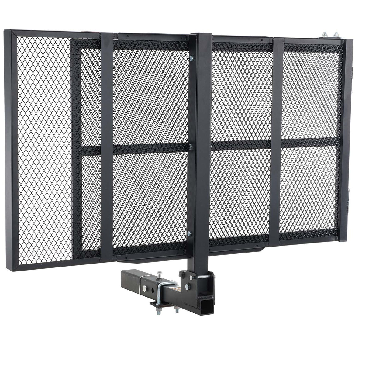 VEVOR Hitch Mount Wheelchair Carrier 45.3" x 25.6", 500LBS Mobility Scooter Carrier with Folding Ramp, Iron Trailer Hitch Rack Basket with Stabilizer, Straps, Fit 2" Hitch Receiver for SUV Van Car