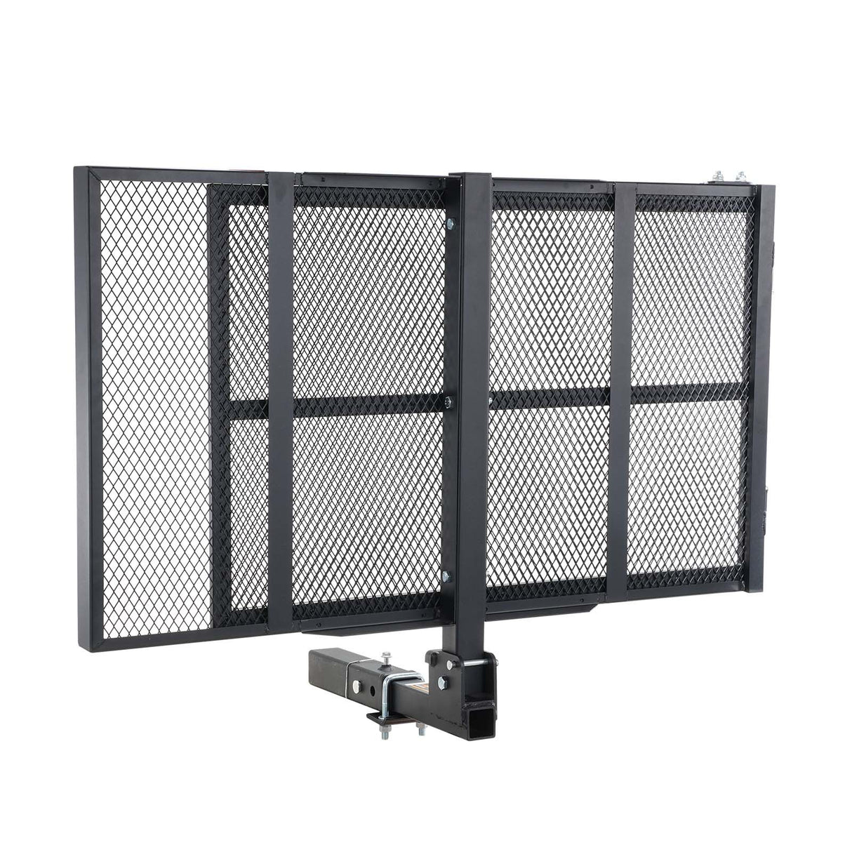 VEVOR Hitch Mount Wheelchair Carrier 45.3" x 25.6", 500LBS Mobility Scooter Carrier with Folding Ramp, Iron Trailer Hitch Rack Basket with Stabilizer, Straps, Fit 2" Hitch Receiver for SUV Van Car