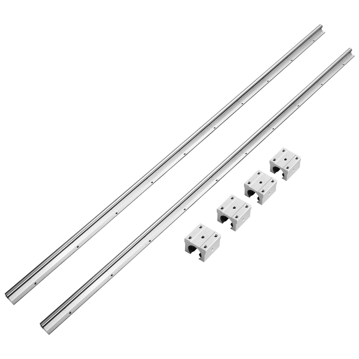 VEVOR Linear Guide Rail Set, SBR20 1500mm, 2 PCS 59 in/1500 mm SBR20 Guide Rails and 4 PCS SBR20UU Slide Blocks, Linear Rails and Bearings Kit for