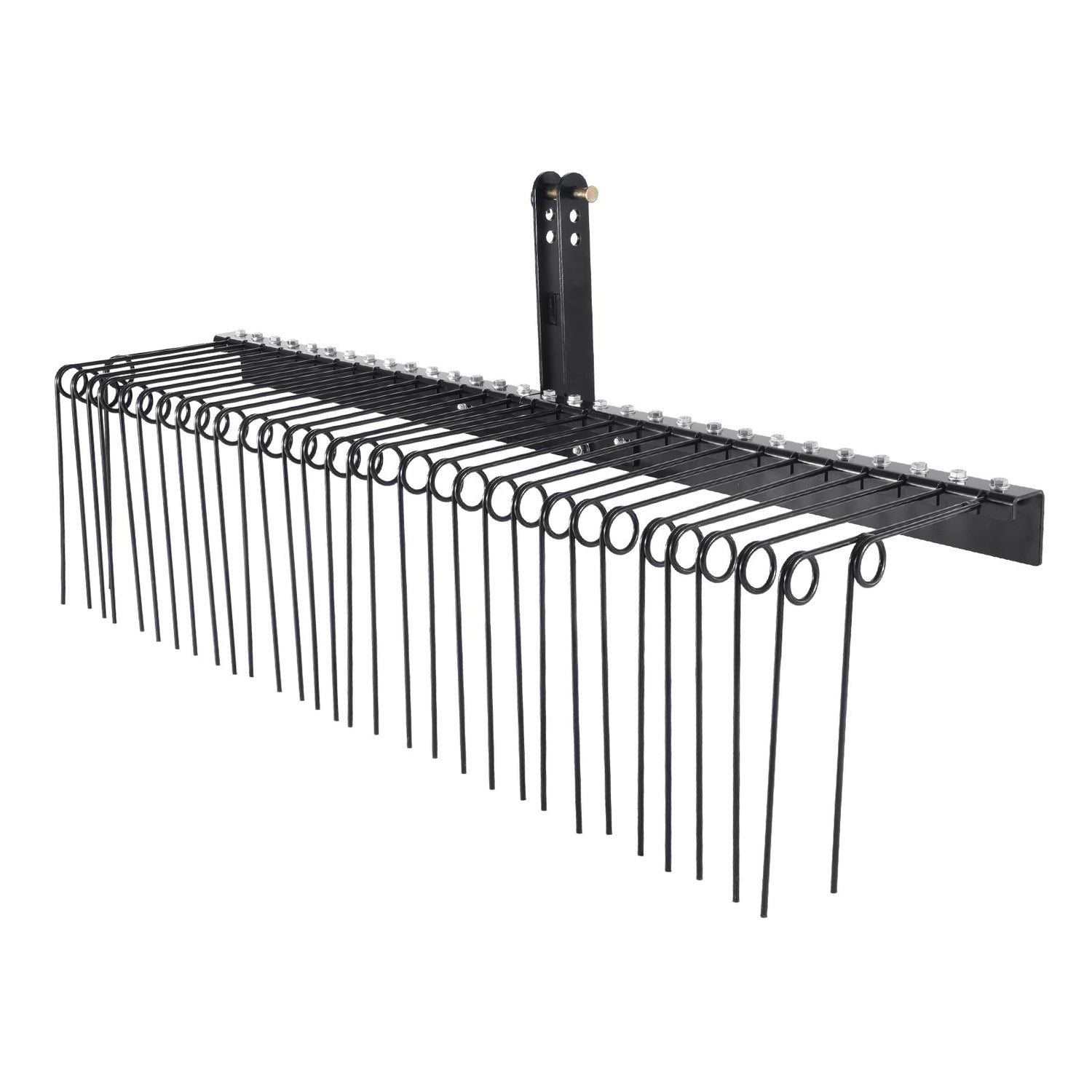 VEVOR Tow Behind Landscape Rake, 1.8m Tow Dethatcher with 32 Steel Tines, Lawn Dethatcher Rake Attaches to Category 1, 3 Point Hitch for Tractor, for Leaves, Pine Needles, Straw, and Grass