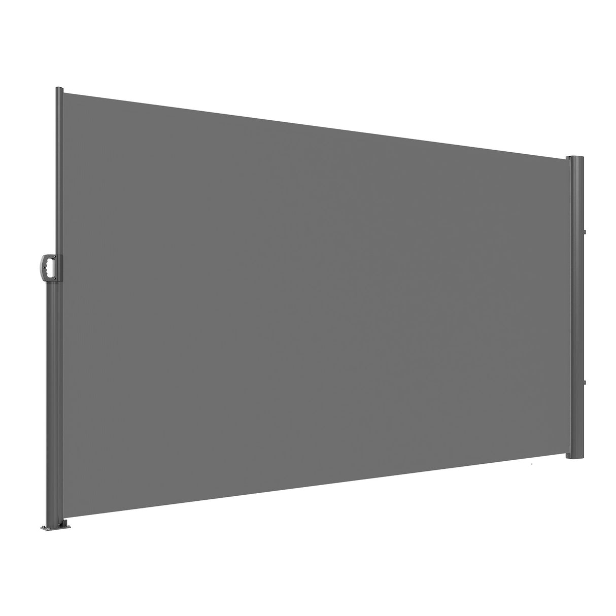 Retractable Side Awning, 160X300m Aluminum Outdoor Privacy Screen, 280g Polyester Water-proof Retractable Patio Screen, UV 30+ Room Divider Wind Screen for Patio, Backyard, Balcony, Gray