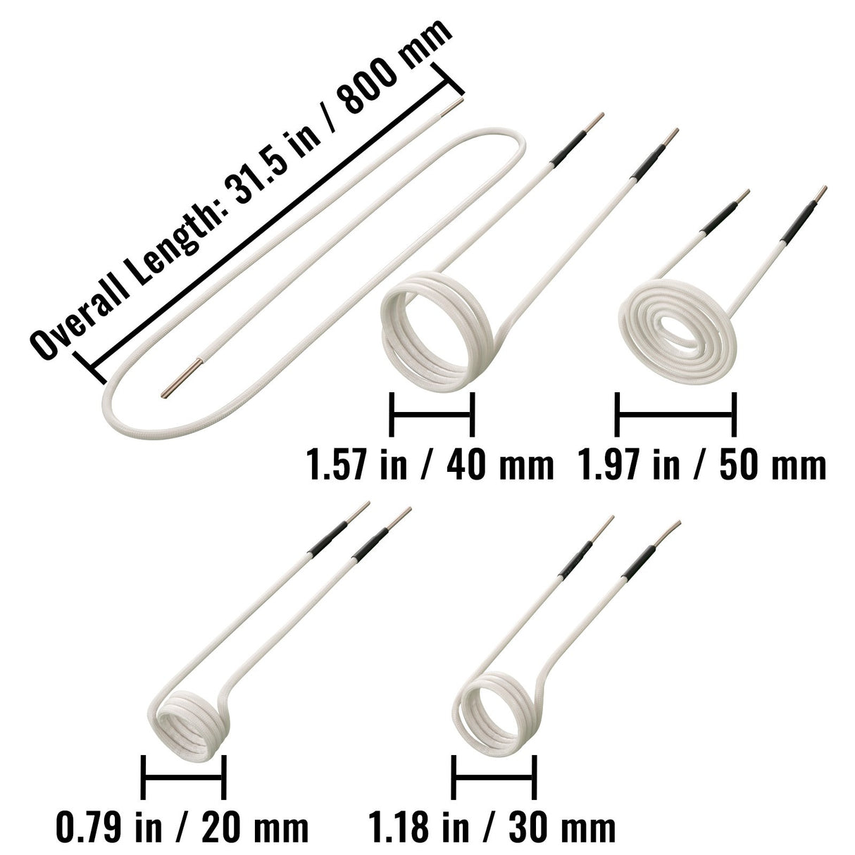 VEVOR Induction Heater Coil Kit Induction Coils 8PCS For Removing Rusty Bolts