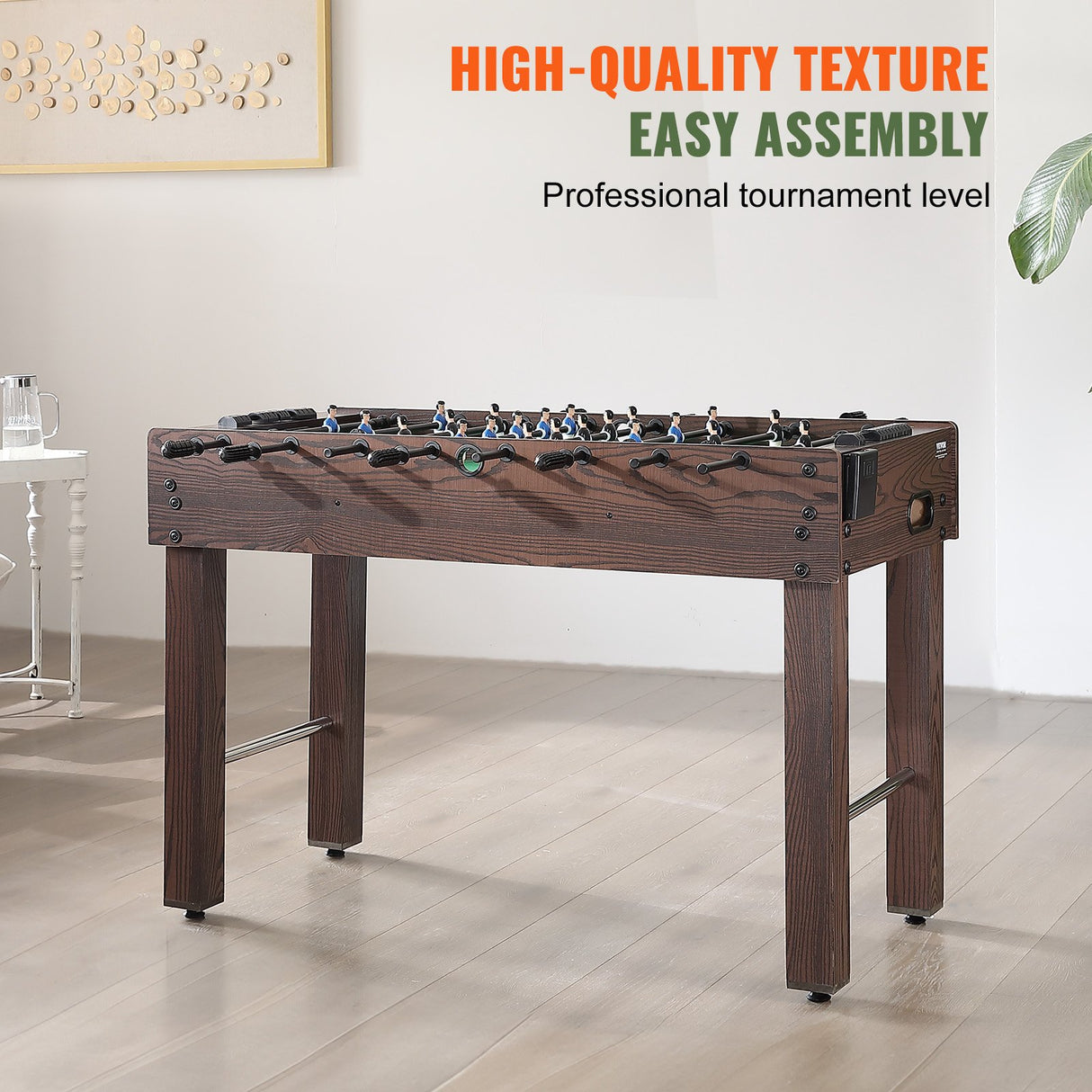 VEVOR Foosball Table, 48 inch Standard Size Foosball Table, Indoor Full Size Foosball Table for Home, Family, and Game Room, Soccer with Foosball