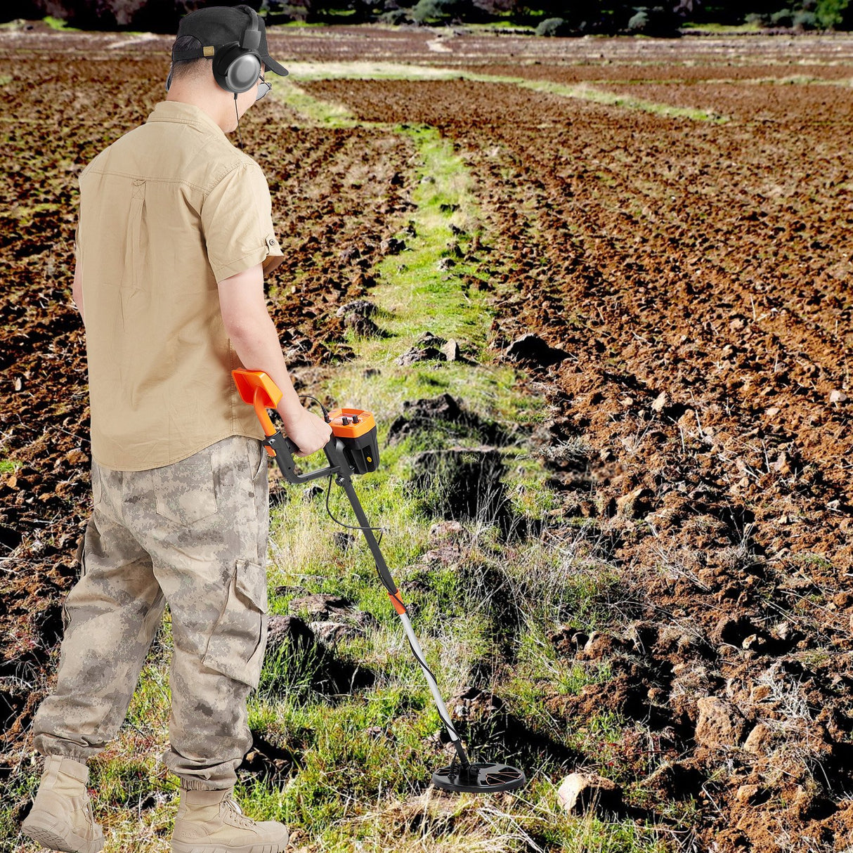 VEVOR Metal Detector for Adults & Kids, 8", Professional Adjustable Higher Accuracy Gold Detector, IP68 Waterproof Coil with LCD Display Advanced DSP Chip, for Detecting Gold Coin Treasure Hunting