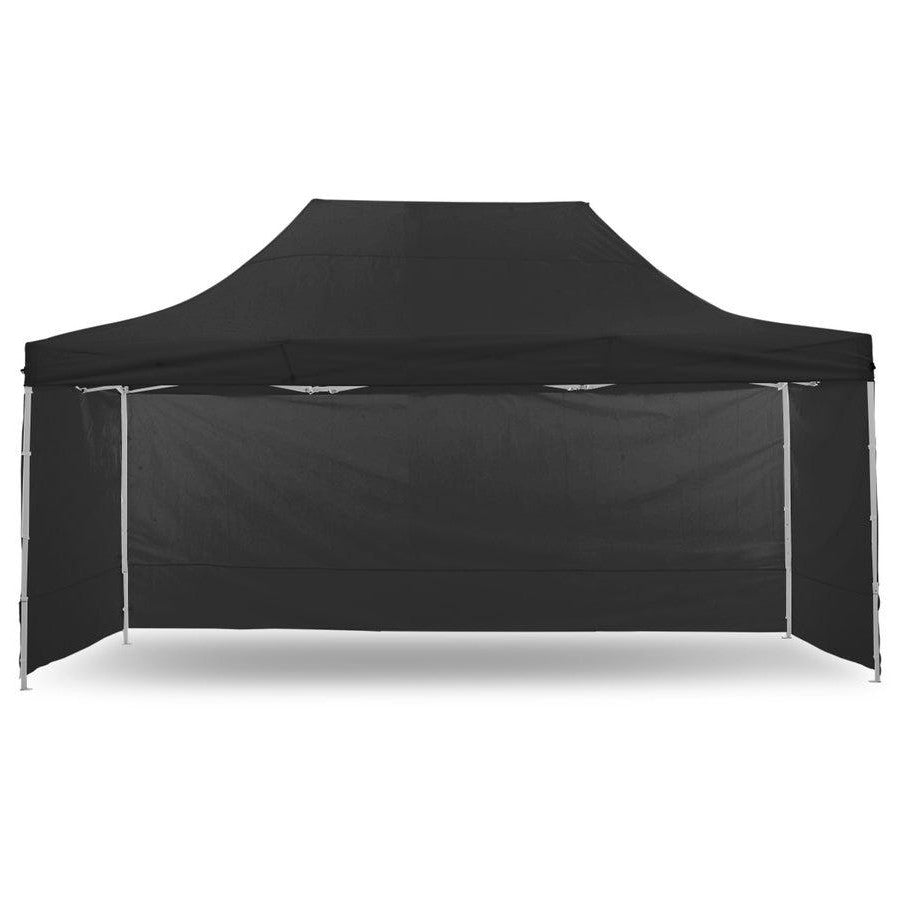 Portable Water-Resistant Gazebo 3x4.5 M - Black / With Sidewalls