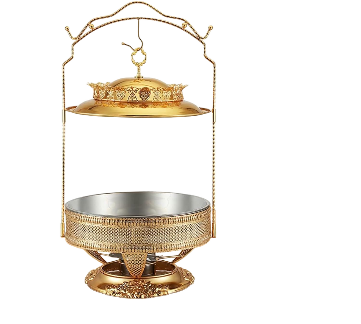 Gold Chafing Dish Buffet Set, Luxury Buffet r Hanging Lid Dining Stove Set with Lid