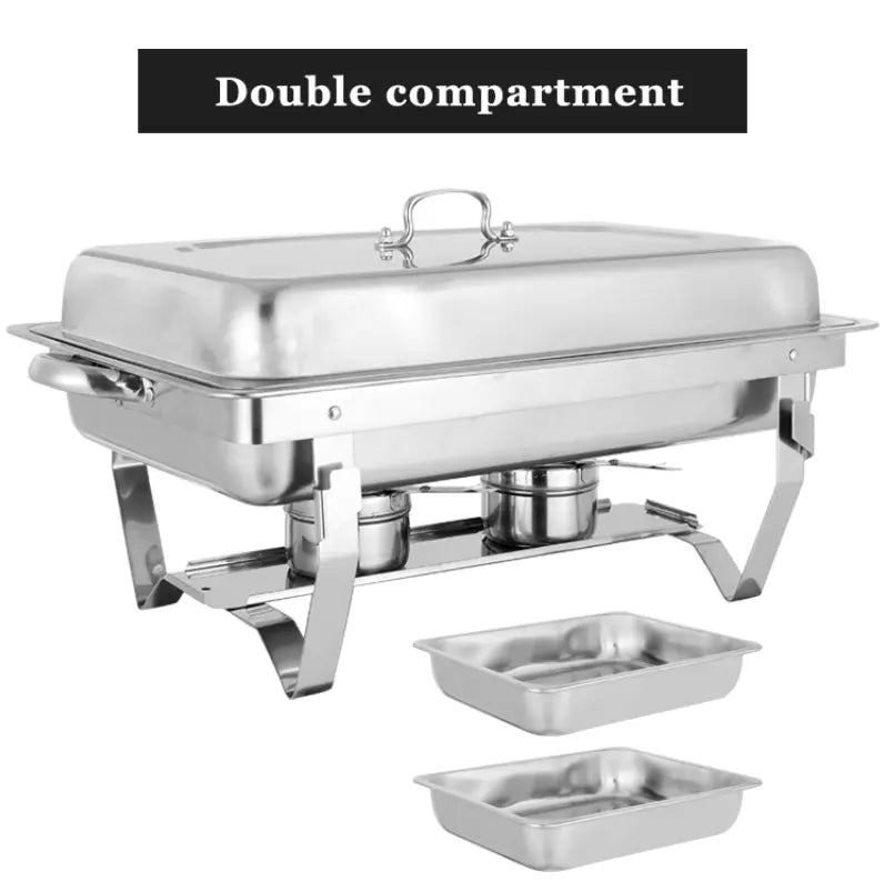 Chafing Dish Food Warmer Stove 11L 2 Compartment