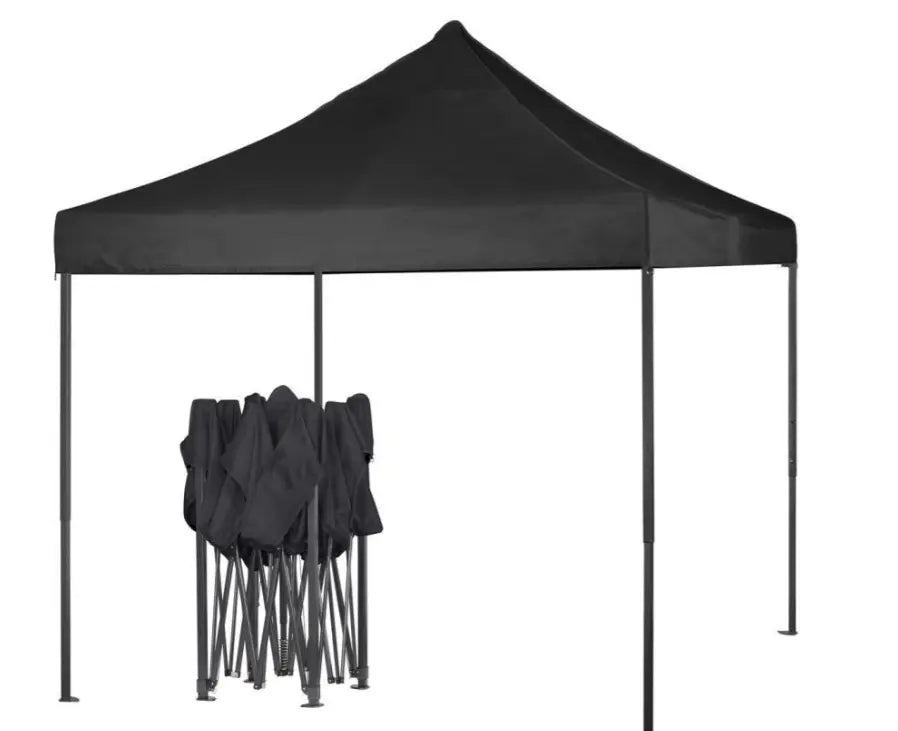 Portable Water-Resistant Gazebo 2x2 M - Black / With Sidewalls
