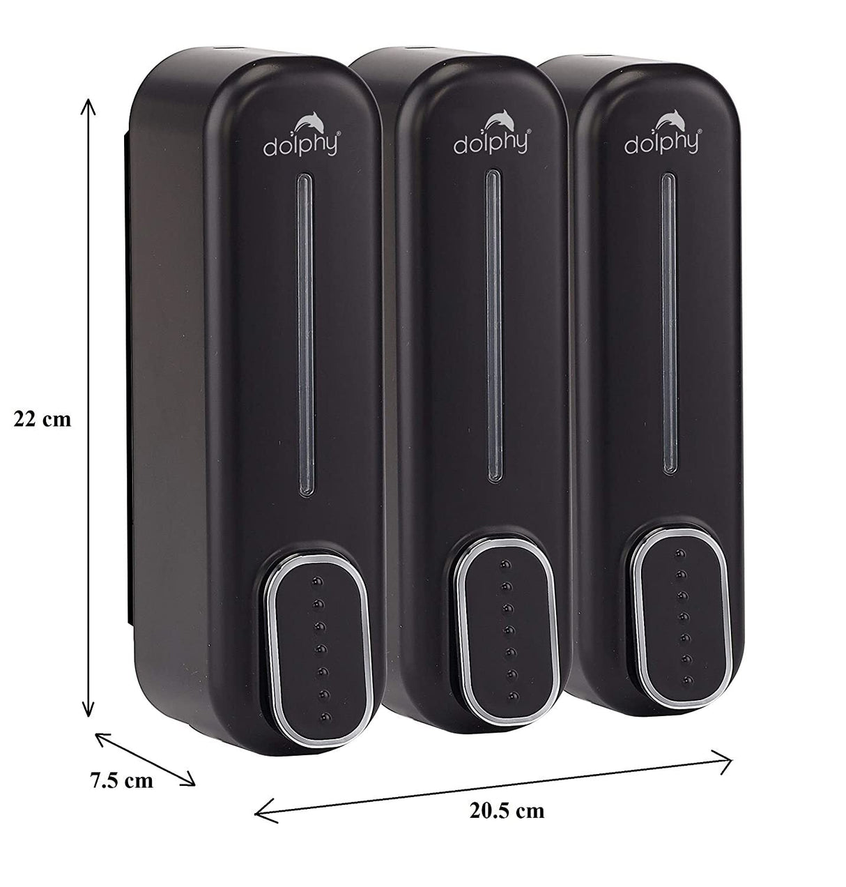 Manual Soap Dispenser 300ml (Pack of 3) - Black