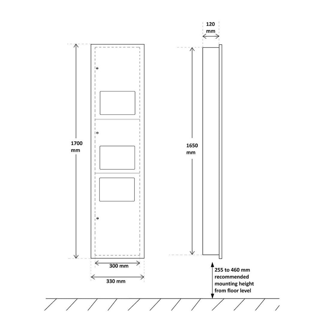 3-in-1 Washroom Recessed Panel