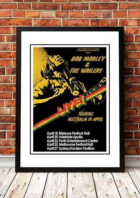 Bob Marley 'Australian Tour' Poster 1979 - Framed A3
