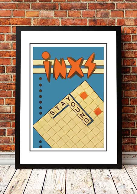 INXS 'Stay Young' In Store Poster 1981 - Framed A3