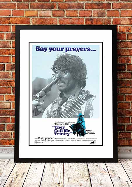 They Call Me Trinity' Cult Movie Poster! - Framed A3