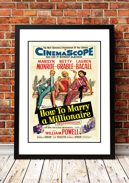 Marilyn Monroe ‘How to Marry a Millionaire’ Framed Movie Poster! - Framed A2