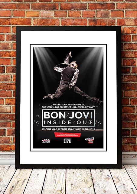 Bon Jovi ??nside Out??Movie Poster 2012 - Framed A3