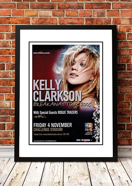 Kelly Clarkson ??reakaway Tour??Perth, Australia Concert Poster 2005 - Framed A2