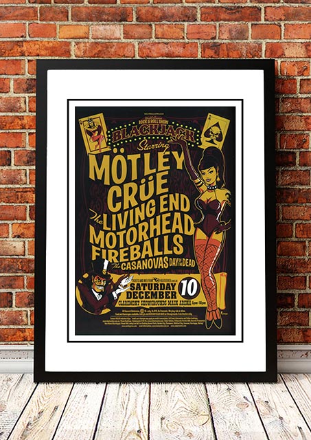 Motley Crue 'Blackjack??Perth, Australia Concert Poster 2005 - Framed A2