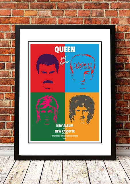Queen ‘Hot Space’ In Store Promotional Poster 1982 - Framed A3