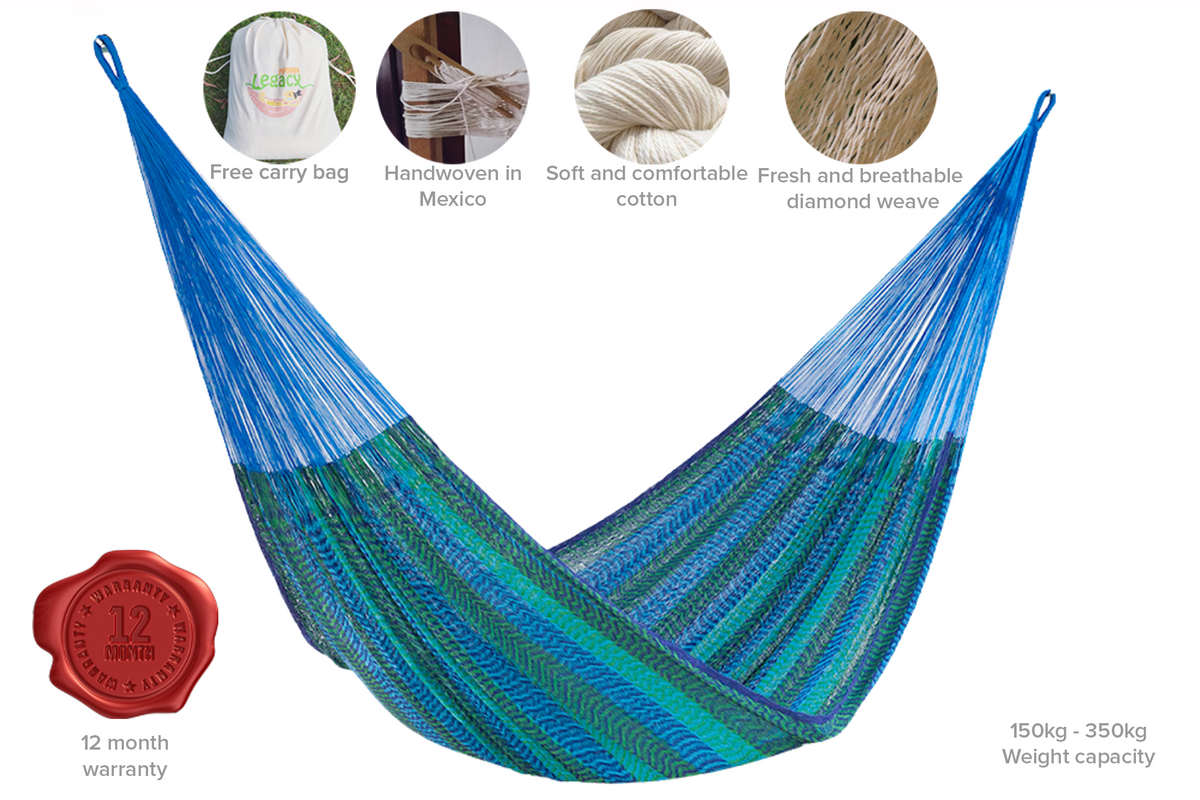 Mayan Legacy Caribe Double Size Hammock - Perfect for Relaxation and Adventure