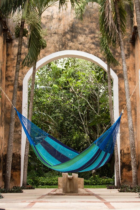Oceanica Power Nap Cotton Hammock by Mayan Legacy - Perfect for Three