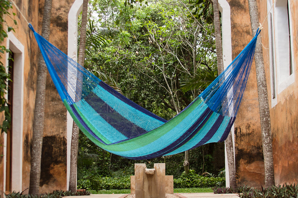 Oceanica Power Nap Cotton Hammock by Mayan Legacy - Perfect for Three