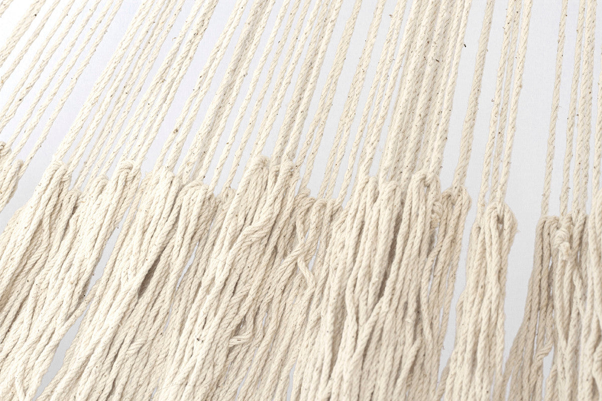 Mayan Legacy King Size Cotton Hammock with Hand-Crocheted Tassels in Marble - Perfect for Outdoor Relaxation