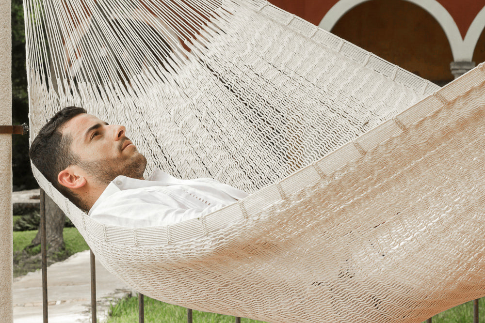 King Size Outdoor Cotton Hammock - Mayan Legacy Marble Edition