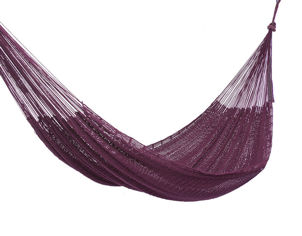 King Size Maroon Outdoor Mayan Legacy Cotton Hammock for Three Adults