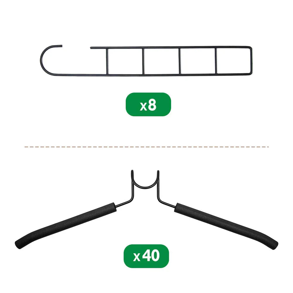 8 Sets Magic Clothes Hangers Detachable 5-in-1 Multilayer Carbon Steel Coat Hanger with Anti-Slip Foam Sleeves Space Saving for Wardrobe Closet Storage