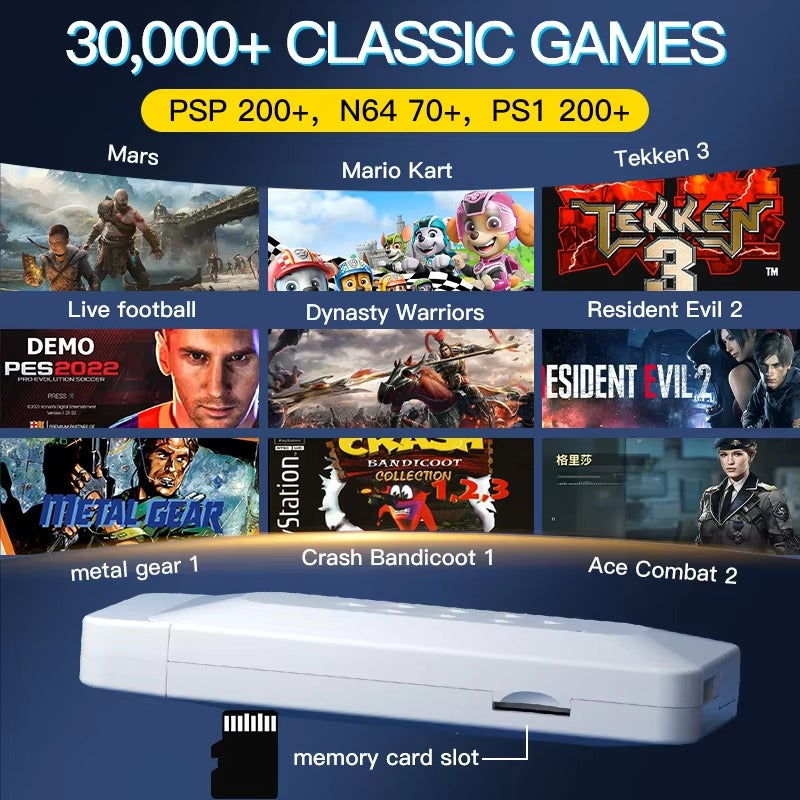 M22 Game Stick 4K 64GB 30000+ Games 52 Simulators EMUIELEC System 2.4G Wireless Retro Classic Video Gaming Consoles