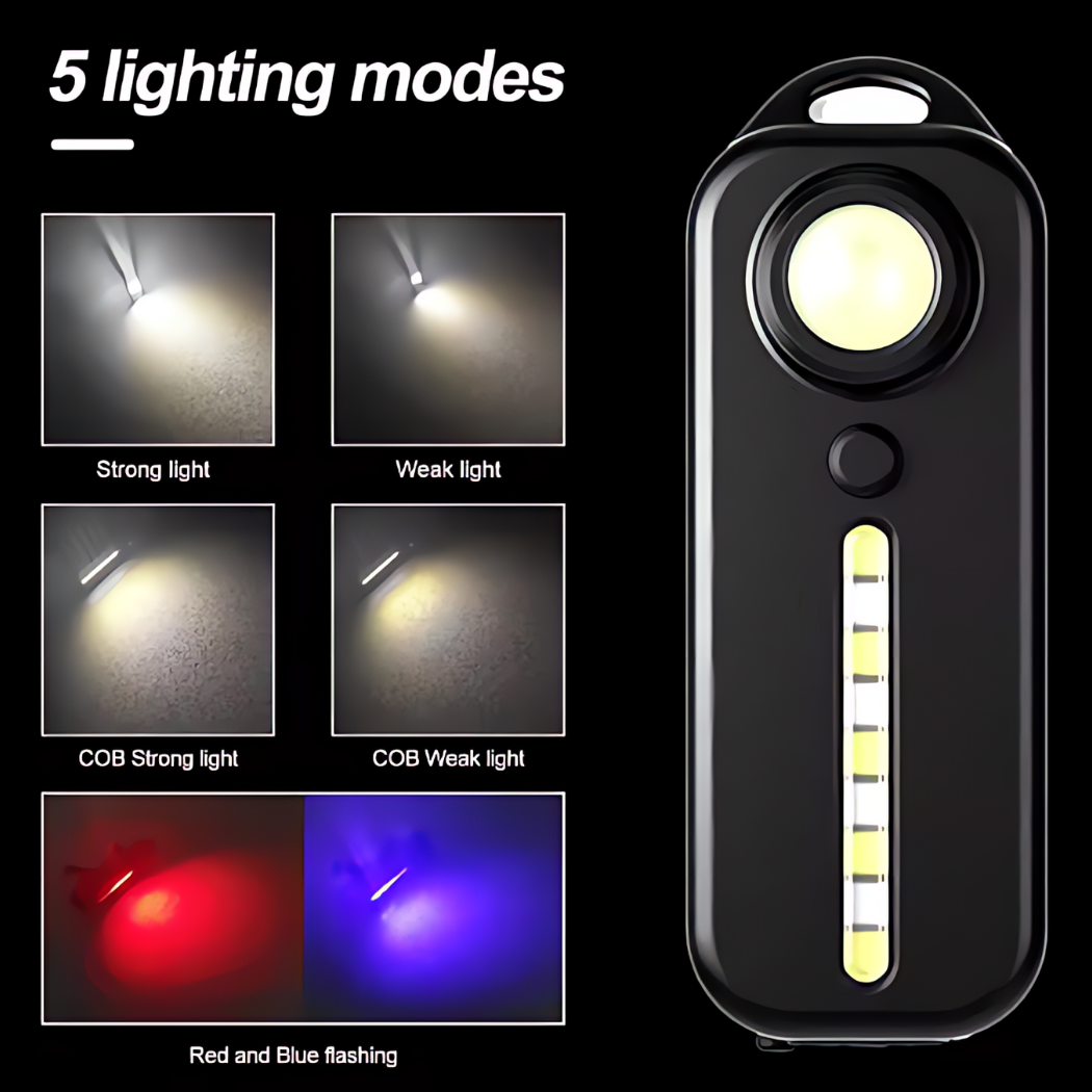 LED Red White & Blue Flashing Chest Clip Strobe Light