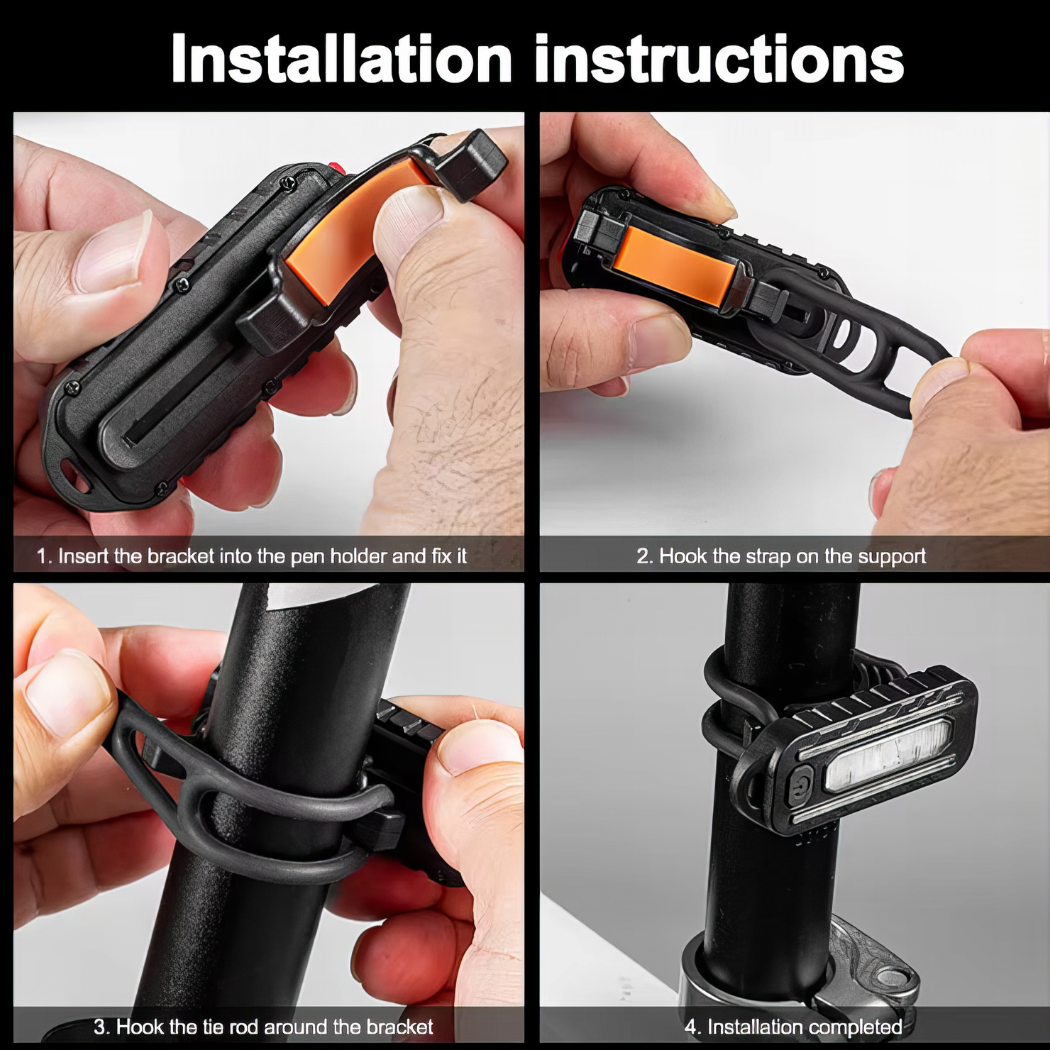 LED Red White & Blue Flashing Chest Clip Strobe Light