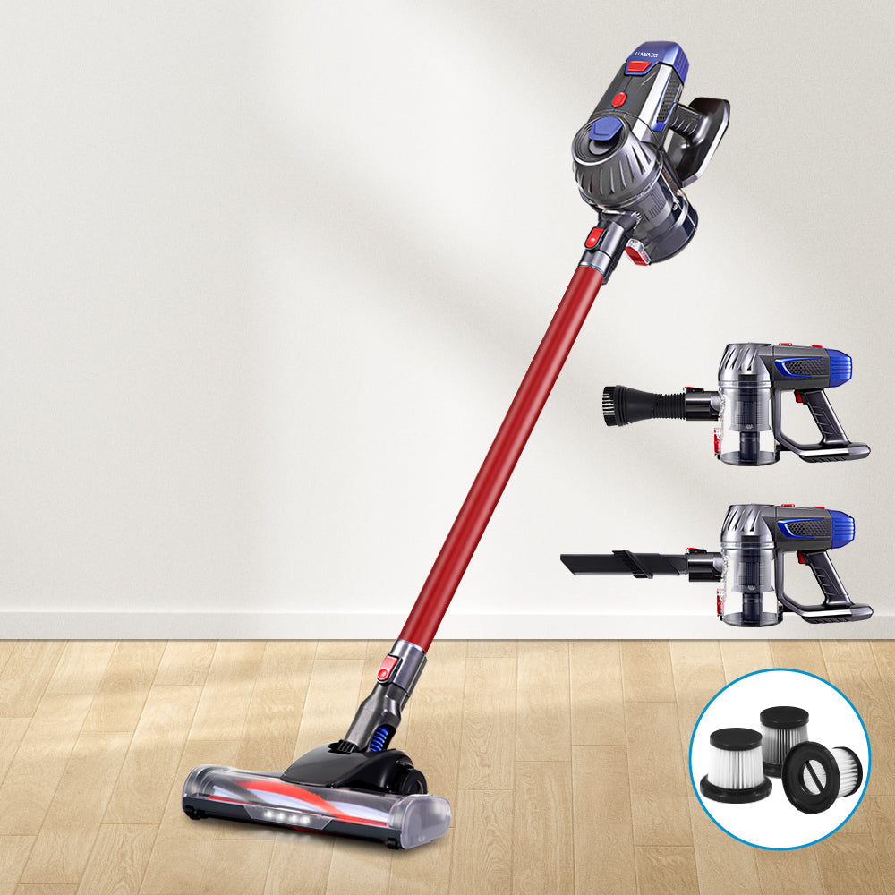 Devanti Cordless Handheld Vacuum Cleaner with HEPA Filter - Red, 150W